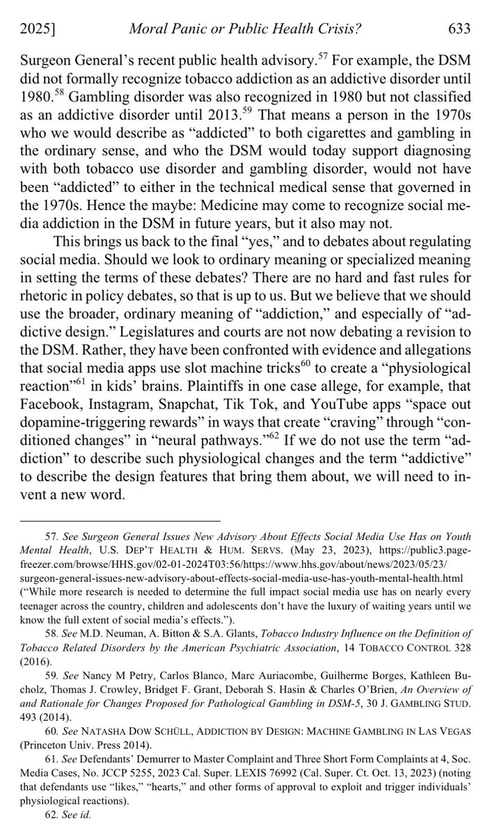 mjblawrence's tweet photo. Here’s the crux of why I think it’s right to call many social media apps “addictive” regardless whether or when “social media addiction” gets added to medicine’s Diagnostic &amp; Statistical Manual: https://t.co/Bd8EiwDuZY