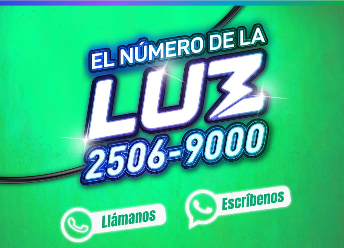 AESElSalvador's tweet photo. El Número de la Luz de AES. Llama o escribe al 2506 9000 https://t.co/EjITFjz6hG