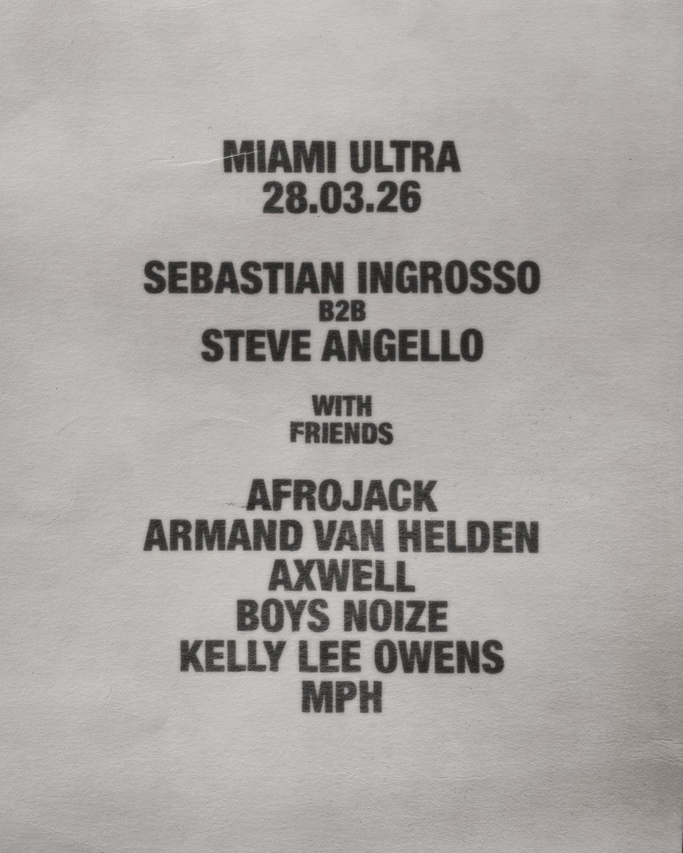 weraveyou's tweet photo. SWEDISH HOUSE MAFIA RETURN TO ULTRA MIAMI WITH EXCLUSIVE TAKEOVER

A festival within a festival featuring sets by Afrojack, Boys Noize, Armand Van Helden, Kelly Lee Owens &amp; MPH 🔥🔥🔥 https://t.co/gaazB7MRd6