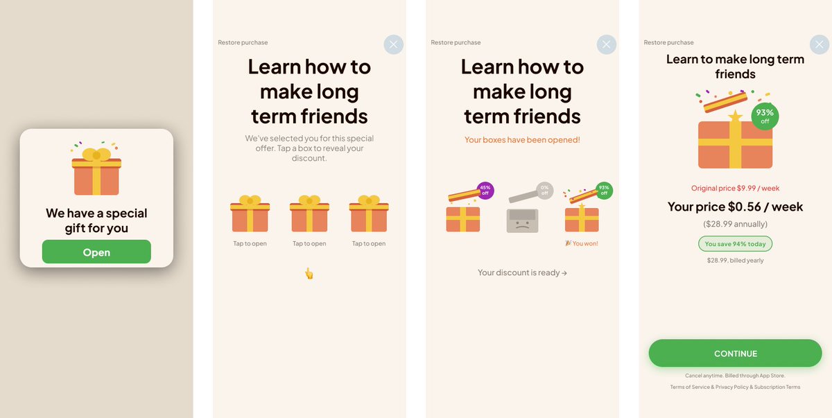jonchamberlin2's tweet image. Second iteration of the mobile app for social skills
This is the minimum flow of the app's primary action, plus some paywalls
#MobileApp