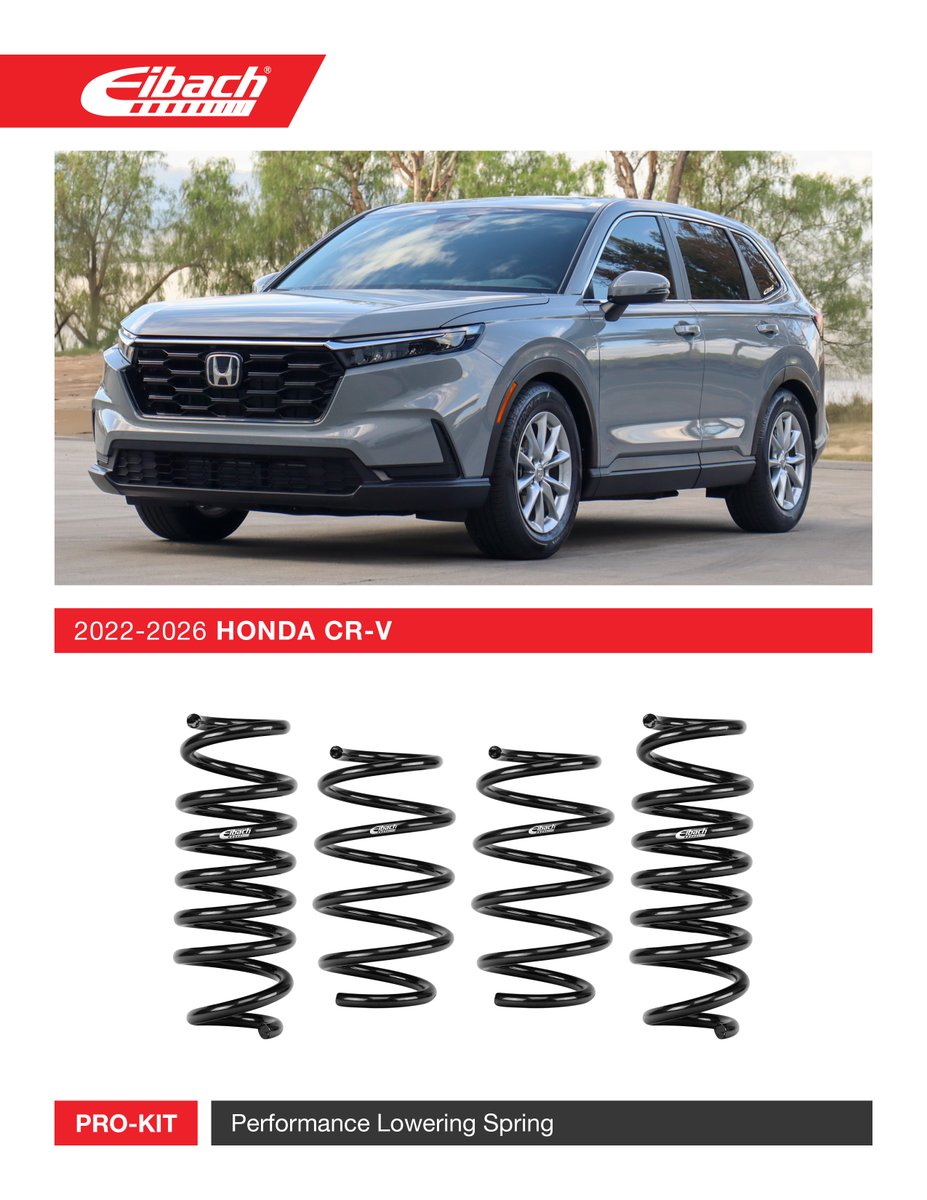 EibachCanada's tweet image. PRO-KIT for the 2026 Honda CR-V is now available at your local Eibach dealer.

Part # E10-40-048-01-22

#eibach #eibachcanada #crv