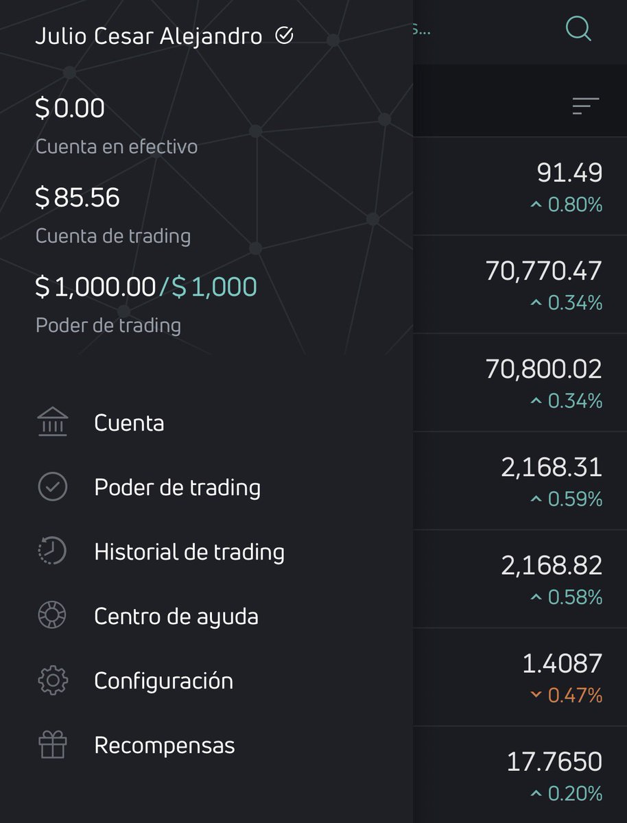 cesalejandroMx's tweet photo. Vamos a crecer una cuenta de $50 USD con #traiding en #Quantfury inicié el 21 de marzo 2026 y al momento está en $85.56 usd https://t.co/j6TK5EvvDA