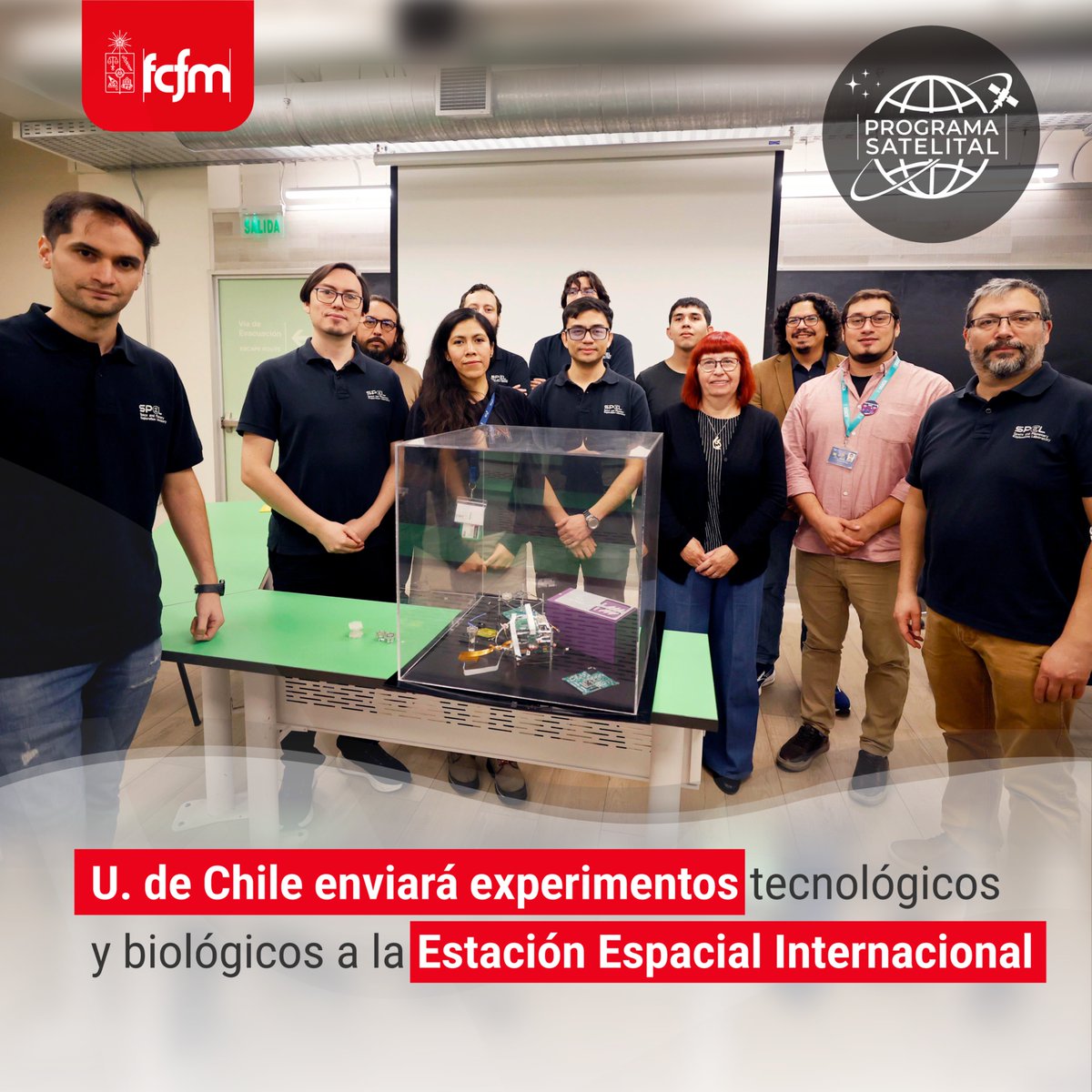 UChile_Beauchef's tweet photo. La @uchile, a través de @SPEL_UCHILE de la FCFM, lidera equipo que enviará experimentos a la Estación Espacial Internacional.

En la misión se evaluarán desarrollos tecnológicos y biológicos en microgravedad y radición.

🔗 Lee más en https://t.co/2AQMlgTz9x https://t.co/nzvFKB6PEK