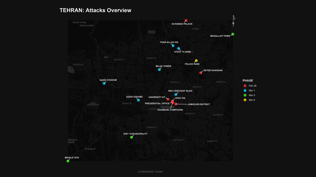 KharalPanjabi's tweet photo. An overview of the attacks on Tehran during the ongoing Iran War of 2026.
#OperationEpicFury #RoaringLion #TehranUnderAttack #IranWar2026 #عکس_جنگ_نیست https://t.co/B4elD2v765