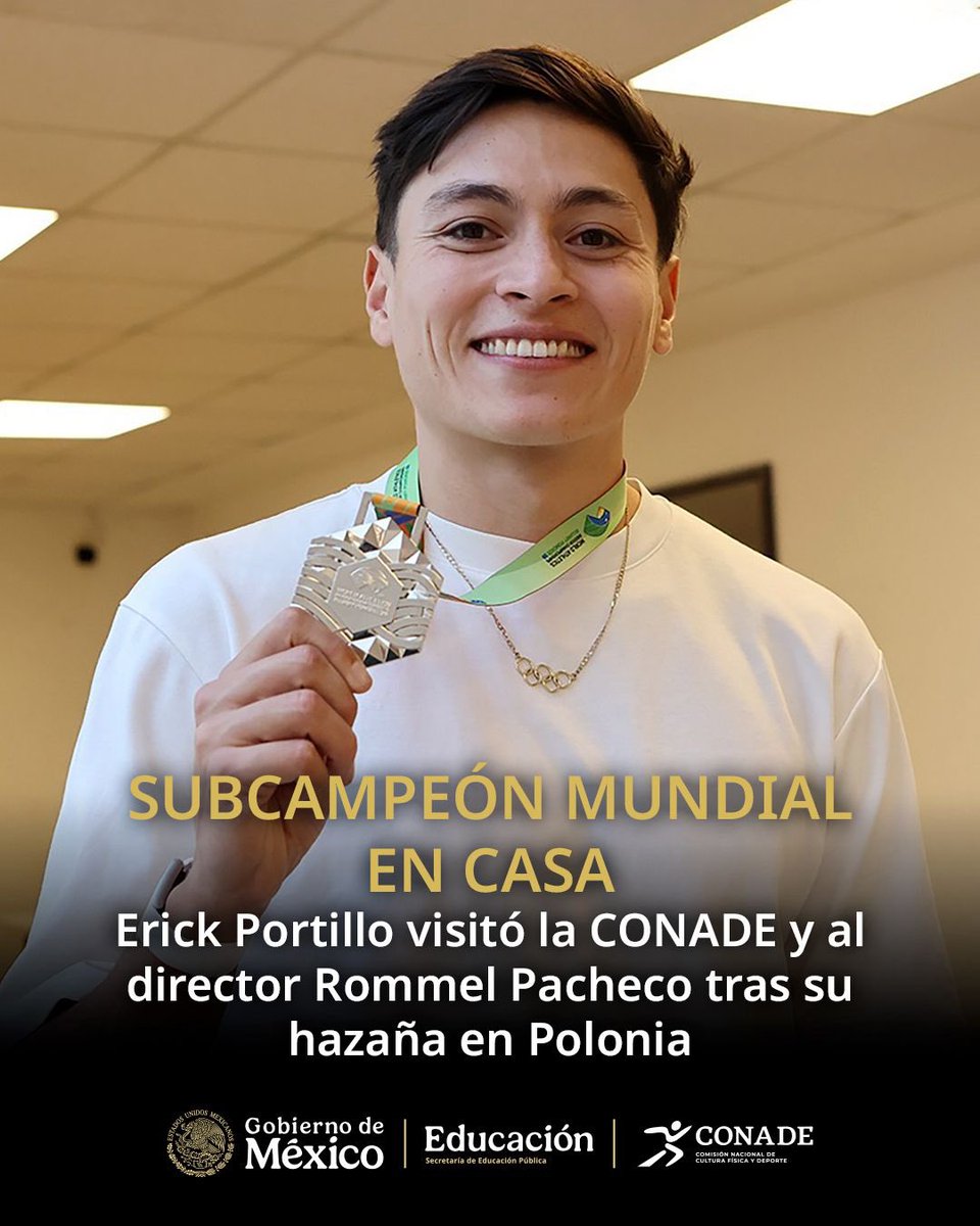 conadeoficial's tweet photo. El medallista de plata 🥈 en salto de altura en el Mundial de Atletismo Indoor estuvo con nosotros en Villas Tlalpan para compartir su logro.

"Estoy muy orgulloso de mí, del trabajo que he hecho en años; feliz y tranquilo, todo ha valido la pena".

¡Felicidades, Erick! 👏 https://t.co/IXtygvKcgP