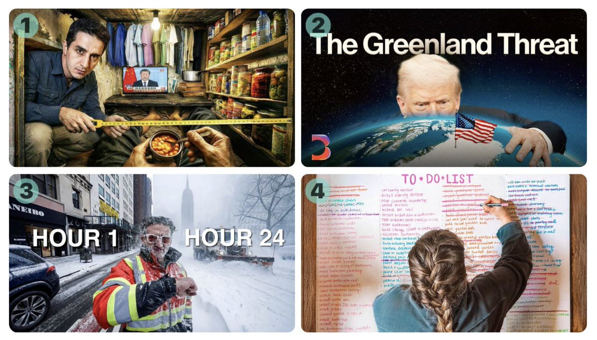 Youshaei's tweet photo. Best thumbnails of this week 🔥 A hidden bunker, a Greenland threat… and a to-do list that never ends. 

Get our free YT Thumbnails Hack Pack with 100 more top thumbnails: https://t.co/H5zQZBPsBe https://t.co/jRwN60TbRh