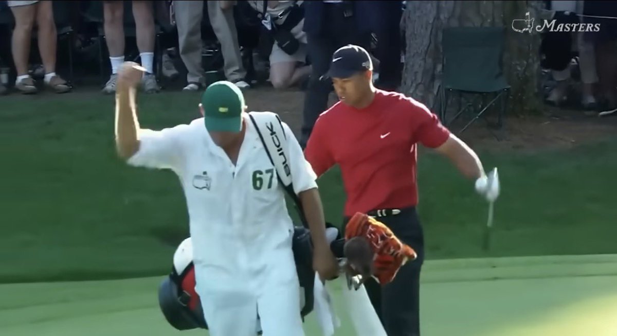 HarryHallTrackr's tweet photo. Of course Tiger had to be number 67 for the 2005 Masters, where he hit the most iconic golf shot of all time.

#TheMasters https://t.co/C7VkCdjuSo