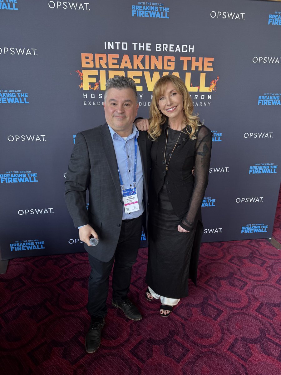My first celebrity at RSA Conference... non other than <a href="/KariByron/">Kari Byron</a> Kari Byron of the <a href="/MythBusters/">MythBusters</a> who is working with <a href="/OPSWAT/">OPSWAT</a> on a series called Breaking The Firewall aimed at channel partners.  #rsac2026 #opswat #mythbusters