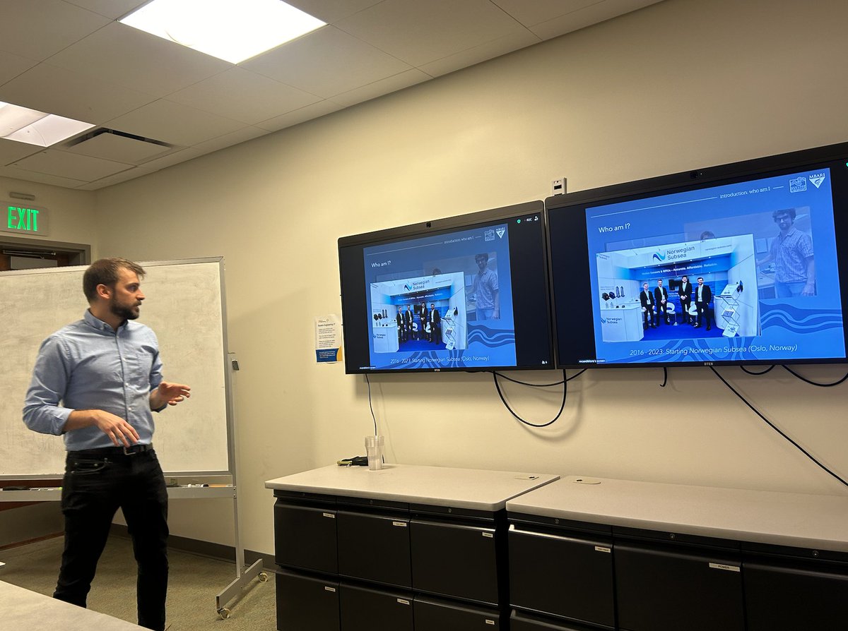 RGSanfelice's tweet image. CPSRC seminar by Mauro Candeloro on underwater GNC—tackling no GPS, limited comms &amp;amp; harsh disturbances. Great insights from real-world ROVs and subsea ops bridging theory &amp;amp; practice.
#UnderwaterRobotics #ControlSystems #Robotics @CPSRC_UCSC @ucsc