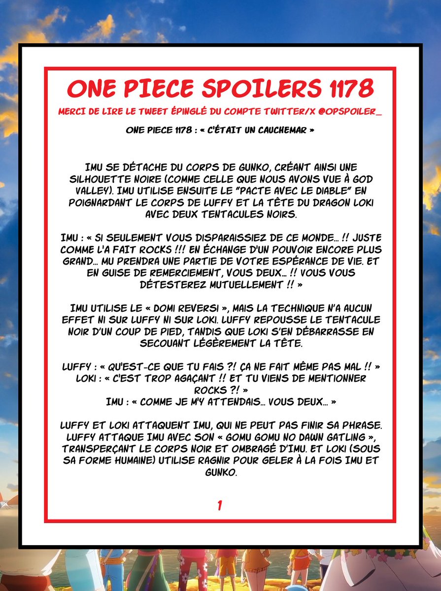 One Piece Spoils tweet media