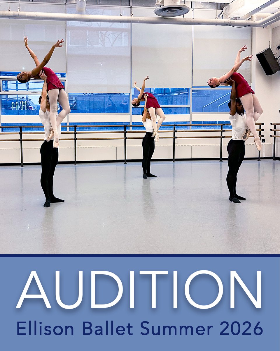 EllisonBallet's tweet photo. Push your boundaries. Refine your artistry. Discover your strength. Audition for Ellison Ballet’s premier summer training programs and discover excellence.
About the Programs: https://t.co/7tGzBUm5au
Audition Information: https://t.co/PolX1YdKsF
Submit your video audition today! https://t.co/Hd2KZ6Padf