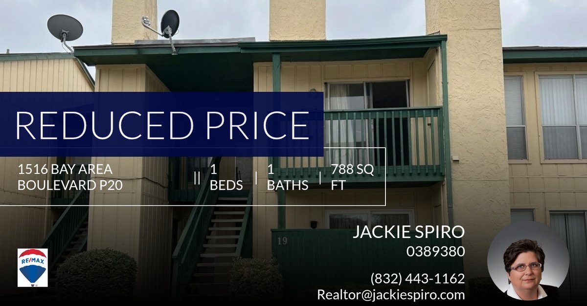spirojackie's tweet photo. 📍 Reduced Price 📍 This recently reduced home at 1516 Bay Area Boulevard P20 in Houston won't last long, so, don't wait to set up a showing! Reach out here or at (832) 443-1162 for more information!

Jackie Spiro
RE/MAX Unive... https://t.co/5awuSkzsvd https://t.co/NXcVAj6TH8