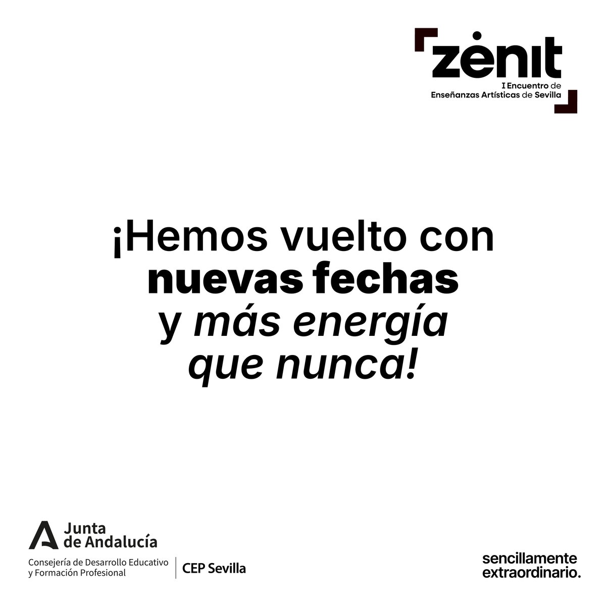 encuentrozenit's tweet photo. ¡Hemos vuelto con nuevas fechas y más energía que nunca! ⚡️
Muy pronto os diremos cuándo 👀
Gracias por seguir ahí 🤍  
#EncuentroZénit ✨

Campaña e imagen: Estudiantes de 4⁰ Diseño Gráfico
Escuela Arte y Superior de Diseño Sevilla https://t.co/cpmsdQSogJ