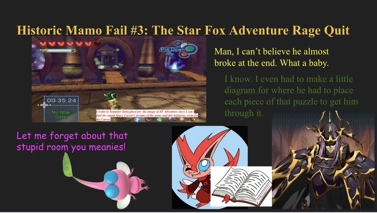 jared_fayette's tweet photo. Now for the third day with Mamo’s historic fails. This time, probably one of the first major rage quits I saw from that stupid Space Carrot; This last puzzle room in Star Fox Adventure where you had to match stuff at the end. I had to send him the answers next stream for it too. https://t.co/cAAQlRgFiJ