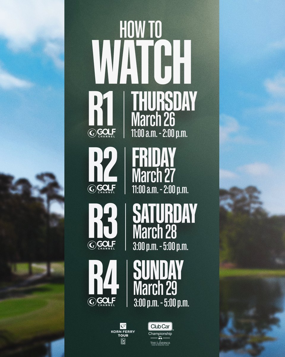 KornFerryTour's tweet photo. The Korn Ferry Tour resumes this week @ClubCarChamp with four days of action live on @GolfChannel 📺 https://t.co/zQoFfrZ2f9