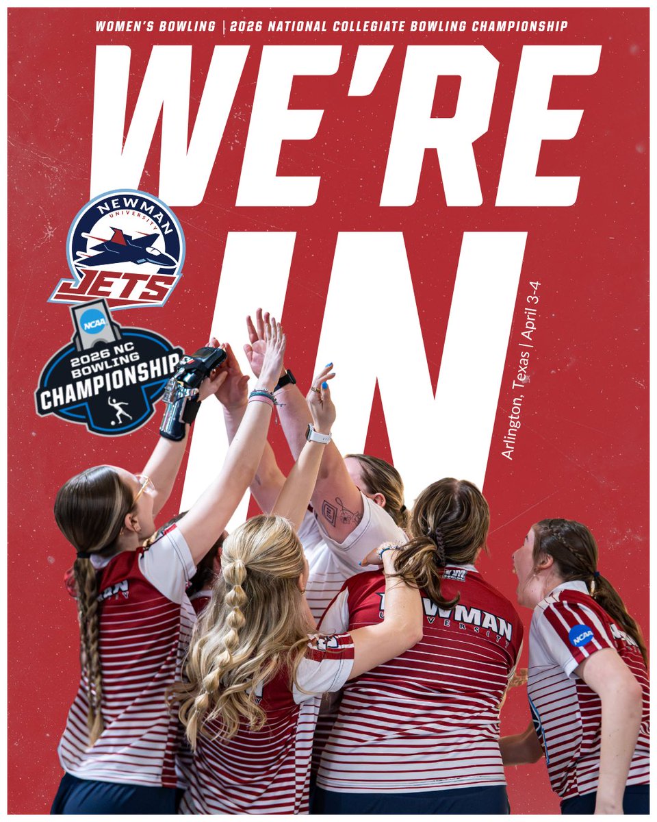 NewmanJets's tweet photo. WE'RE IN❗️

Women's Bowling is headed south April 3-4! 

#JetPower✈️ https://t.co/d7OX9b7dxU