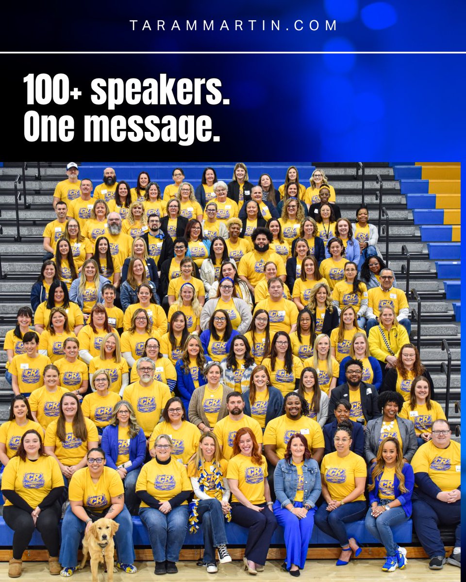 TaraMartinEDU's tweet photo. One message:
Cannonball In!

100+ speakers. 1,000 educators.

Honored to open the keynote for this incredible district!🥹

They didn’t just talk about change… they jumped in!

And their referendum passed.🎉

https://t.co/TiWGj8Jq08

#RealEdu #Cannonballin #speaker #education https://t.co/jHUCObCknv