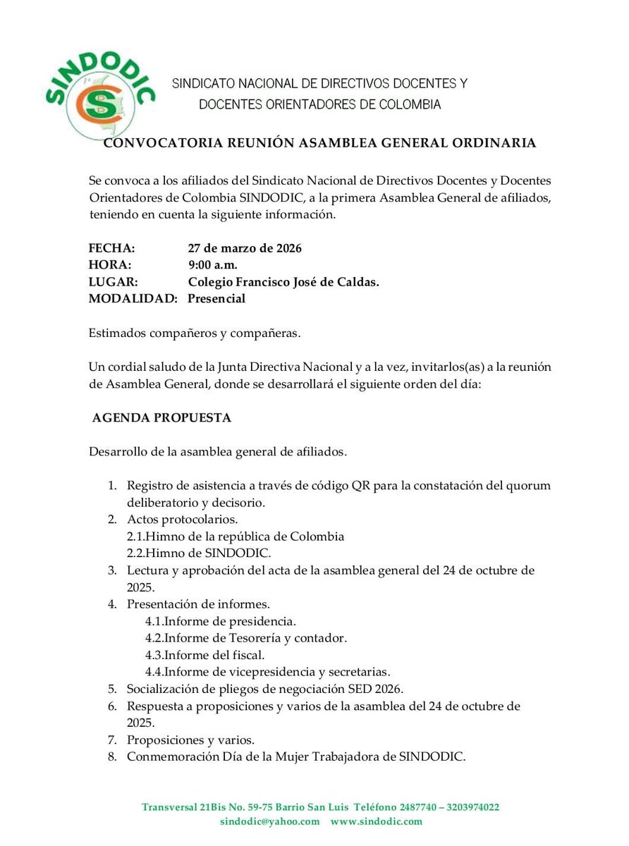 SindodicSindicato Nacional de Directivos Docentes tweet media