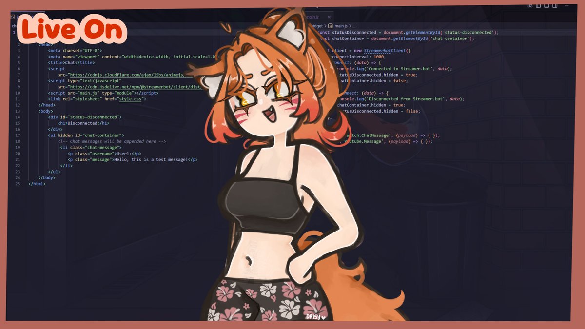 Tamo On!!
Hj como sempre e live de programação, vou arrumar o widget de chat novo 

Link no meu perfil :3