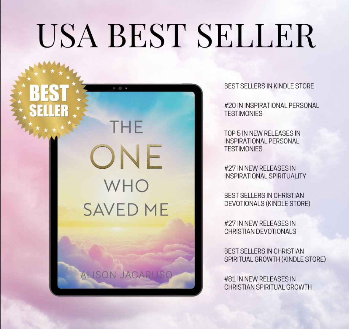 AliJacaruso's tweet image. I can’t believe it’s already a Best Seller in the Kindle section!! 8 categories!!
GOD really will show up and show out for you if you’re willing to follow and be obedient to Him &amp;amp; His ways 😭😭✝️🙏🏻

All Glory to YAHWEH!! RT #AuthorSpotlight #HealingJourney #Jesus