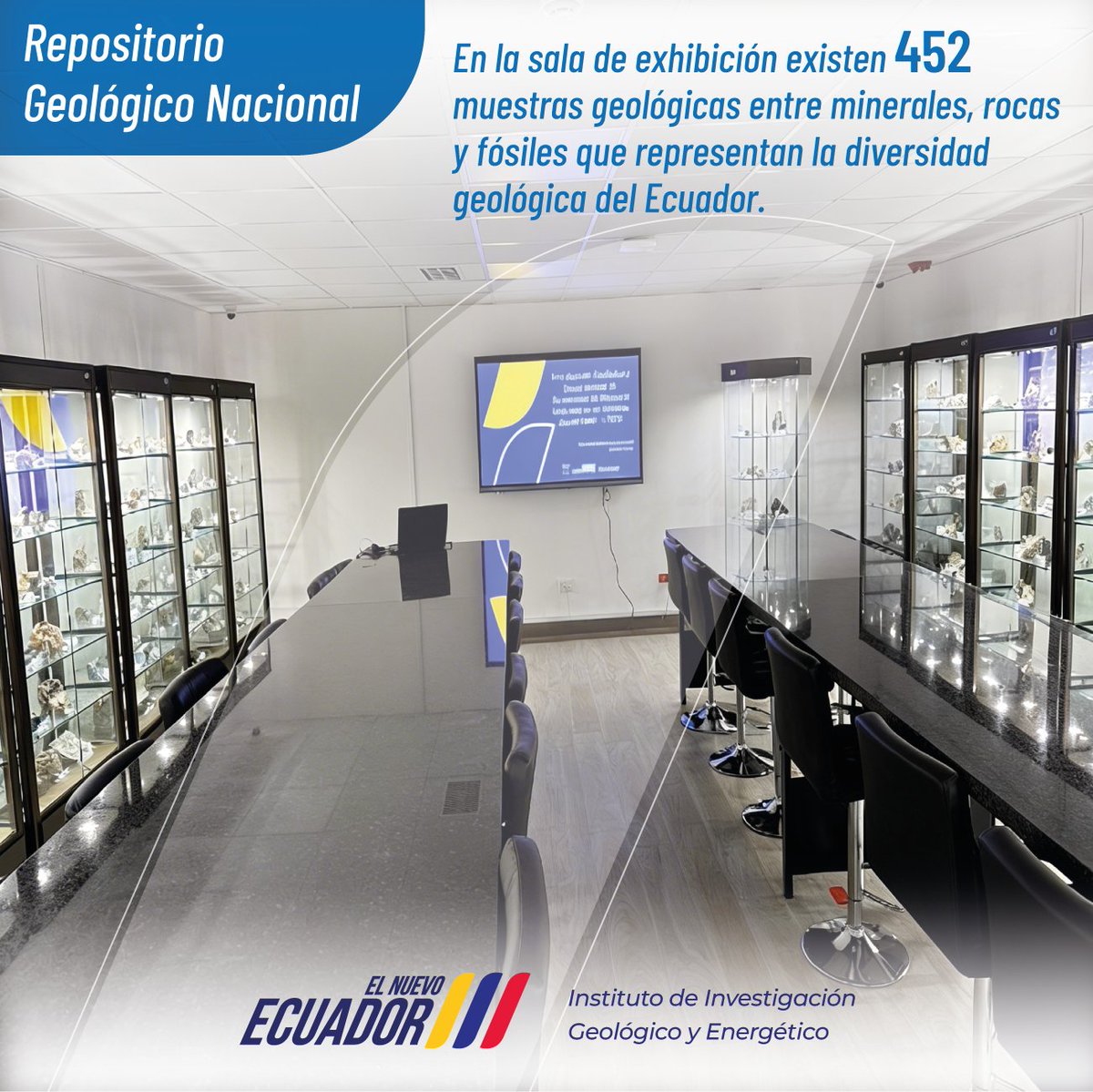 IIGE_Ec's tweet photo. #RepositorioGeológico 🪨🔬📖

El Repositorio Geológico Nacional tiene una sala de exhibición que se configura como un espacio científico y educativo que permite conocer la diversidad geológica del Ecuador. 

#RepositorioIIGE
#CienciaParaTodos https://t.co/JFfYGYdNhV