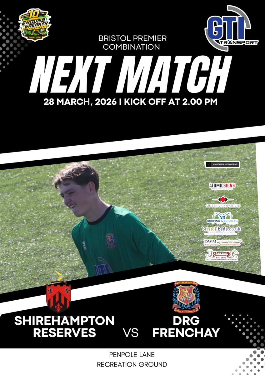 UPTHEDURGE's tweet photo. ⚽️ MATCHDAY INCOMING ⚽️

DRG Frenchay hit the road this weekend as we take on Shirehampton Reserves in the Bristol Premier Combination 💥

🗓 Saturday 28th March
⏰ Kick Off: 2:00PM
📍 Penpole Lane Recreation Ground

🏠 Meanwhile, our Reserves are in action at HOME  #upthedurge https://t.co/UX3XxK8Btc