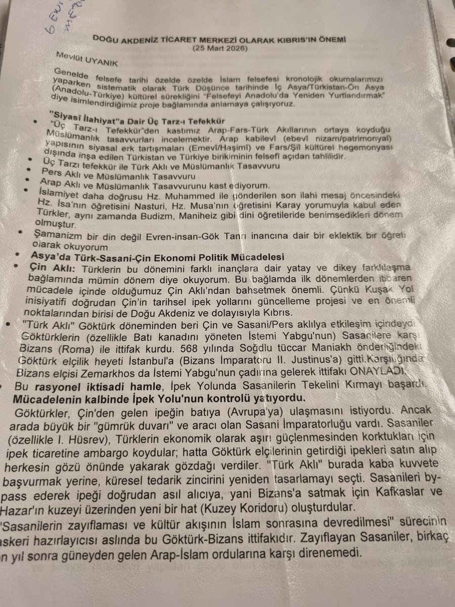 DOĞU AKDENİZ EKO-POLİTİĞİ: TÜRK DÜŞÜNCE TARİHİ AÇISINDAN ÖNEMİ 
(25 Mart 2026)
youtu.be/uuq25iPclLQ?is…