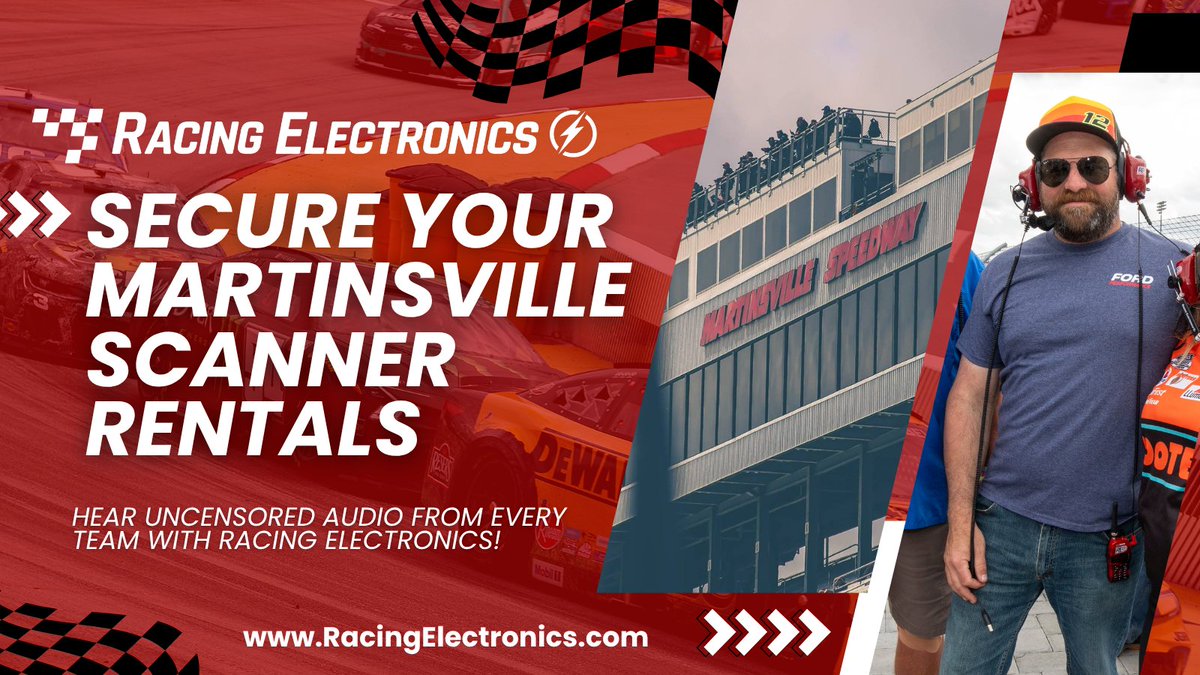 ⏰ No time to waste; it's almost <a href="/MartinsvilleSwy/">Martinsville Speedway</a> race weekend!

🏁 Don't forget to secure your scanner rentals!

💻 Must be secured ONLINE. No walk-ups will be available!

🎧 Rent Today: RacingElectronics.com/rentals

#REequipped | #NASCAR