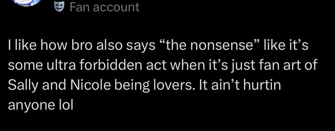 Masterob (President of Sally Acorn) tweet media