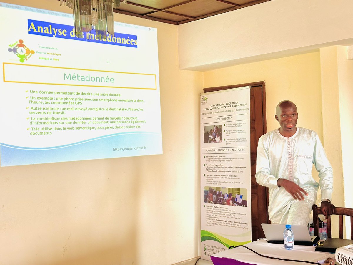 PMfenjou's tweet photo. J’ai eu le plaisir d’intervenir à l’atelier “Devenez un Digi-Gardien au Cameroun” organisé par PROTEGE QV dans le cadre de ses 30 ans d’existence.
Dans un contexte marqué par la désinformation, former à la vérification de l’information est devenu une nécessité citoyenne. https://t.co/UKGaJNocYb