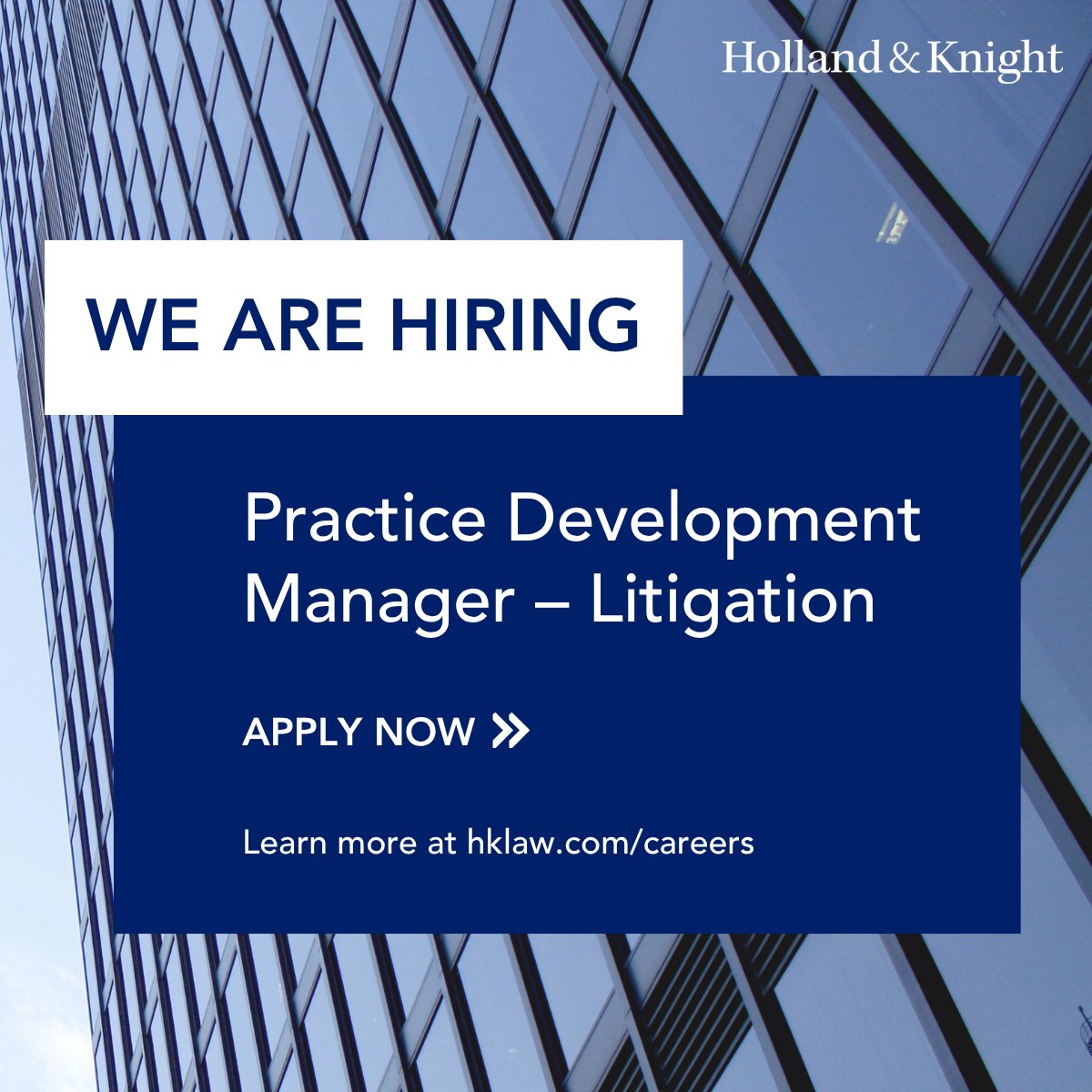 Holland_Knight's tweet image. We're #hiring a Practice Development Manager to help drive the #businessdevelopment and #marketing strategy for the #technology-focused practices in Holland &amp;amp; Knight's #Litigation Section. This #hybrid role can be based in Boston, Chicago, Dallas or Nashville and will work