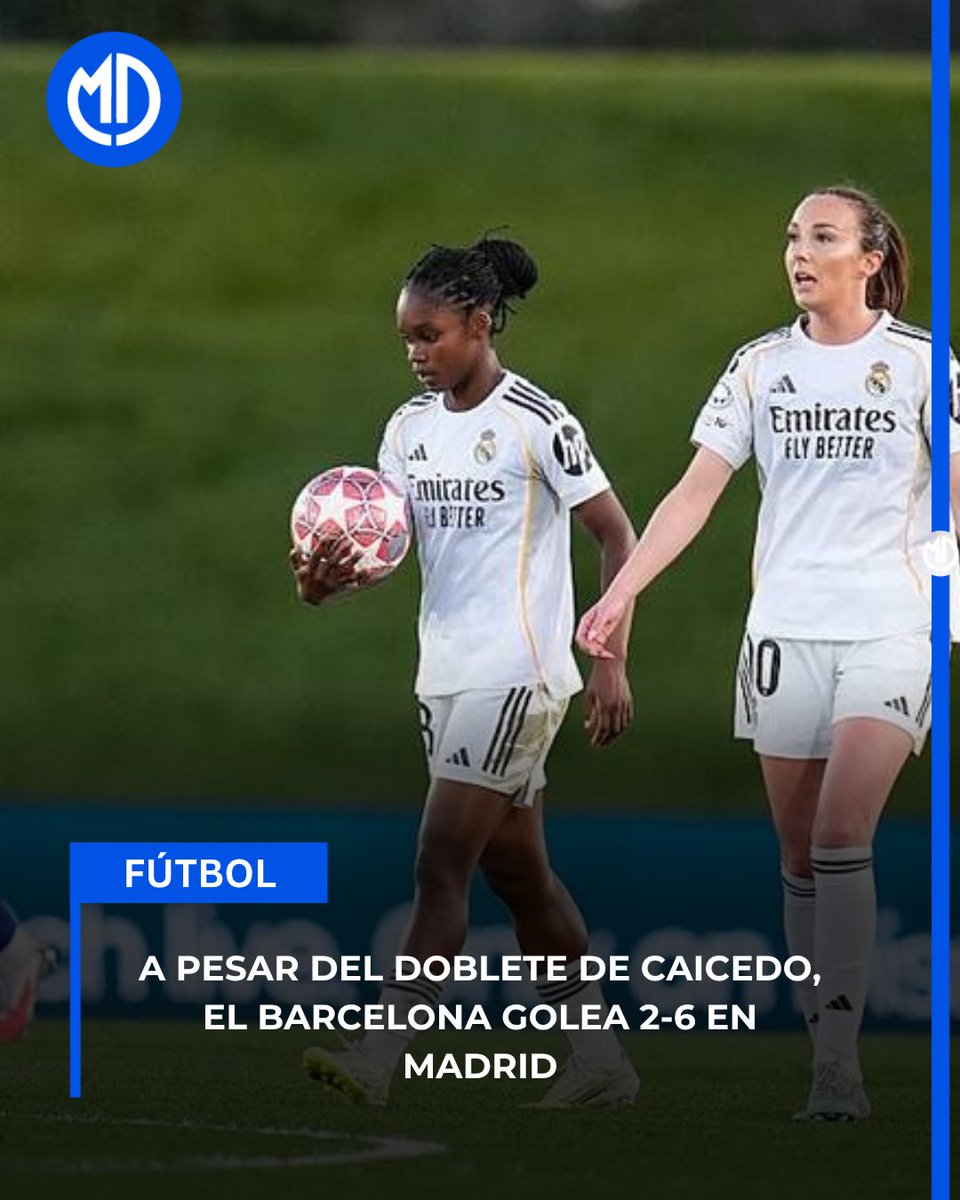 🔥 Linda Caicedo firmó DOBLETE ante el Barcelona en Champions.

Dos golazos… pero el Madrid cayó 2-6 👀

La colombiana ya suma 11 goles esta temporada ⚽🇨🇴

Conoce más detalles 👇🏻
mundodeportescol.co/a-pesar-del-do…

#UWCL #LindaCaicedo