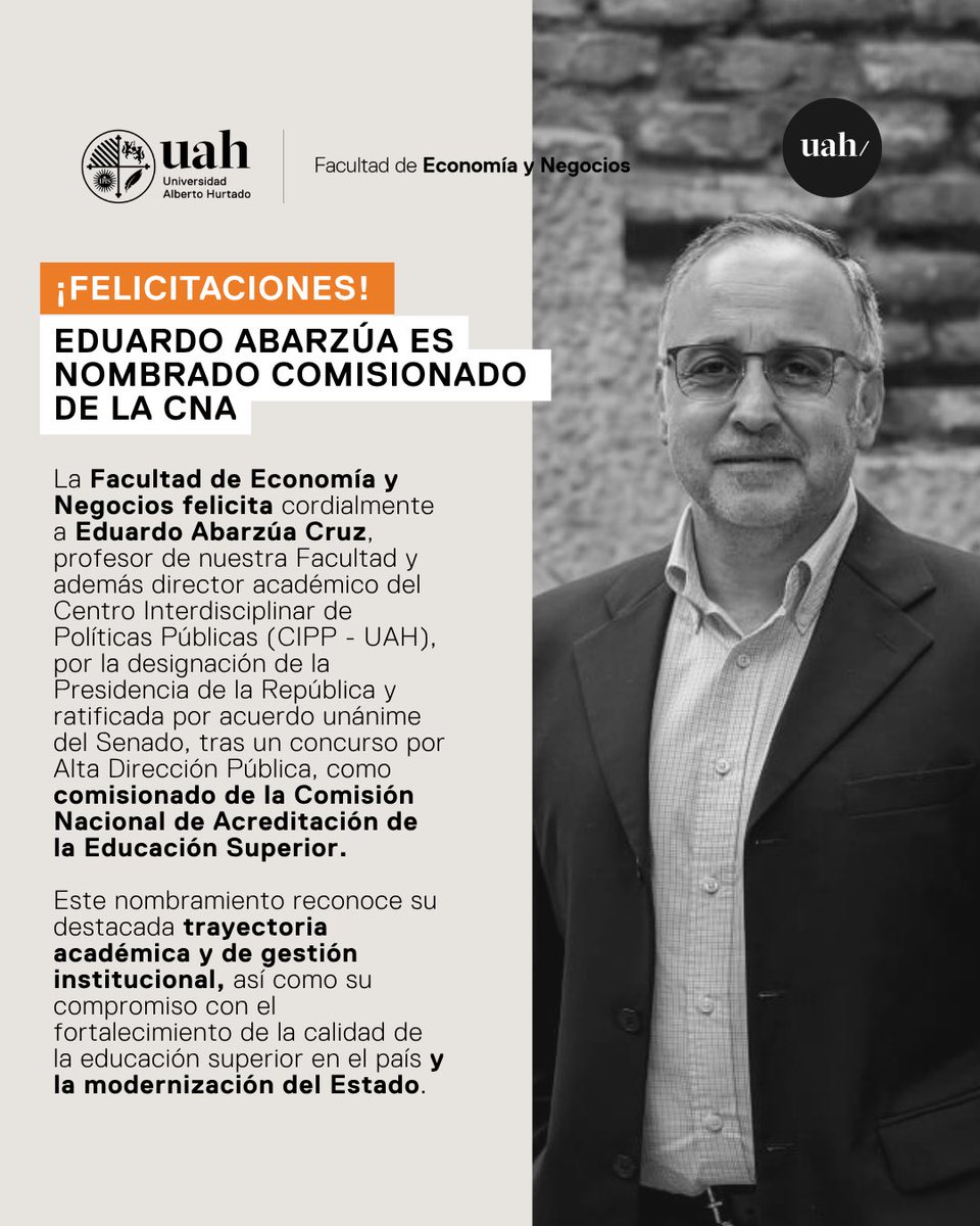 FEN_UAH's tweet photo. 👉 Senado ratifica designación del académico Eduardo Abarzúa, Ph.D. en la Comisión Nacional de Acreditación. https://t.co/Dd3KunhtJM