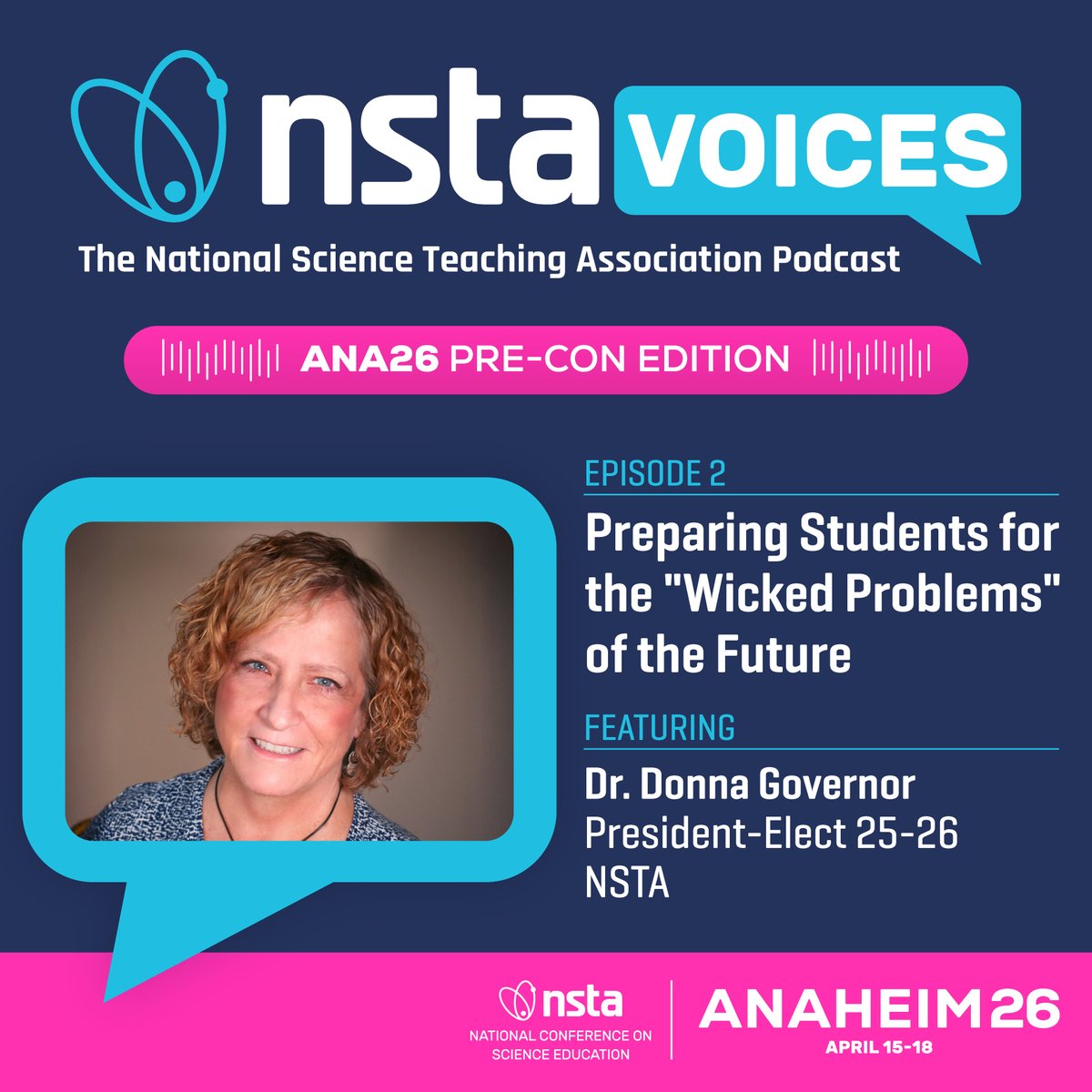 NSTA's tweet image. How do we prepare students for “wicked problems”? 🌍

Part of the ANA26 Pre-Con Podcast Series, this NSTA Voices episode features Donna Governor on future-ready science learning.

🎧 Listen now: bit.ly/4lQRKkg

#NSTA #STEMEducation #NSTAspring26