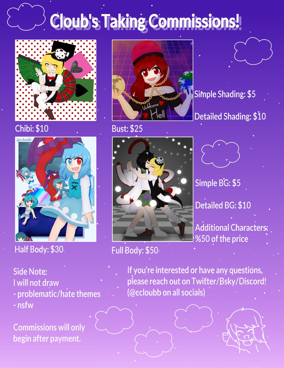 ccloubb's tweet photo. hiya ! sorry for not posting a lot of art, ive been currently working on a side project lately

however if you do wanna see more art from me, ive recently opened c0mms! feel free to message if you have any questions :D https://t.co/JRGlwcp1qE