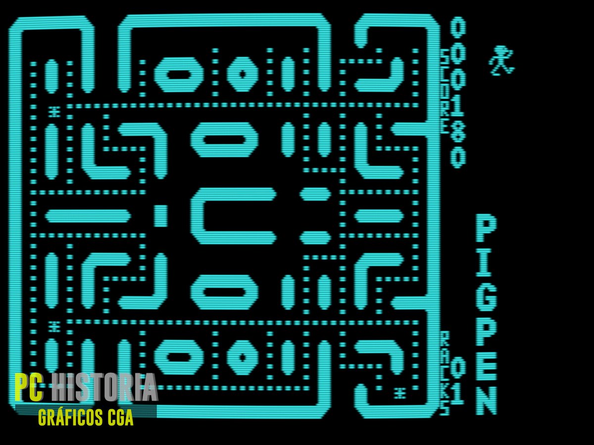 PC__Historia's tweet image. 🐖🌽 En Pig Pen (TMQ Soft, 1982) te convertías en granjero en un laberinto… sembrando maíz mientras esquivas cerdos desbocados. Coloca cultivo en las esquinas, recoge bonus y activa power-ups para volverlos bacon por un rato. Más cerdos = más puntos… y ¡más caos! #PC #DOS