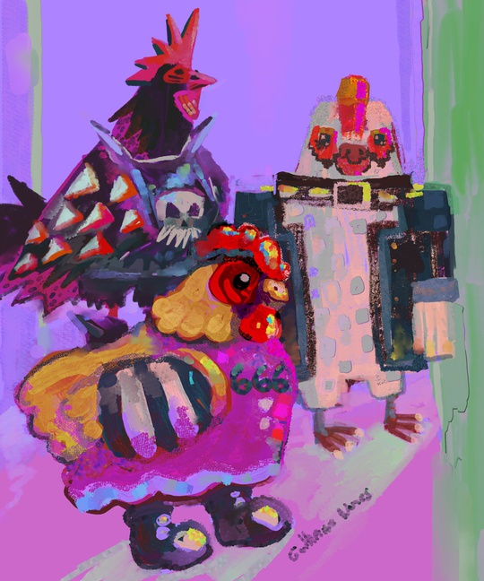 guilhernunes_'s tweet photo. Chickens ready for a rock concert https://t.co/qw0nCB2Tmf