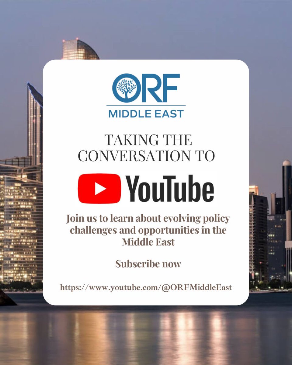orfmiddleeast's tweet image. 🎥 Big ideas, sharper discussions.

ORF Middle East is now on #YouTube!

Watch #podcasts, #roundtables, and Policy Wall conversations on #geopolitics, #climate, #energy &amp;amp; tech shaping the #MiddleEast.

Subscribe now 👉 youtube.com/@ORFMiddleEast