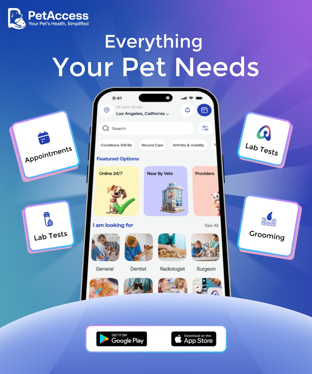 PetAccessapp's tweet photo. The future of pet care is connected ✨

PetAccess is building a unified platform for pet parents:
• Find vets &amp; specialists
• 24/7 virtual care
• AI‑powered health insights

Because every pet deserves seamless care.

Explore 👇
https://t.co/tOgxLc1Sar

#PetTech #PetHealth #AI https://t.co/0EKDYbeLz6