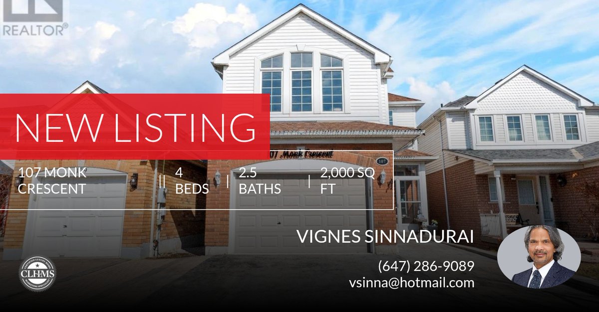 sellwithvignes's tweet photo. 📍 New Listing 📍 Take a look at this fantastic new property that just hit the market located at 107 Monk Crescent in Ajax (central). Reach out here or at (647) 286-9089 for more information

Vignes Sinnadurai https://t.co/7TOGLrf6NB https://t.co/qCf10PNRf2