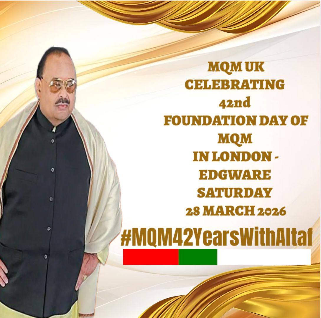 #MQM42YearsWithAltaf 
<a href="/AltafHussain_90/">Altaf Hussain</a> 
<a href="/MQM_UK/">MQM United Kingdom</a> 
<a href="/OfficialMQM/">MQM</a>