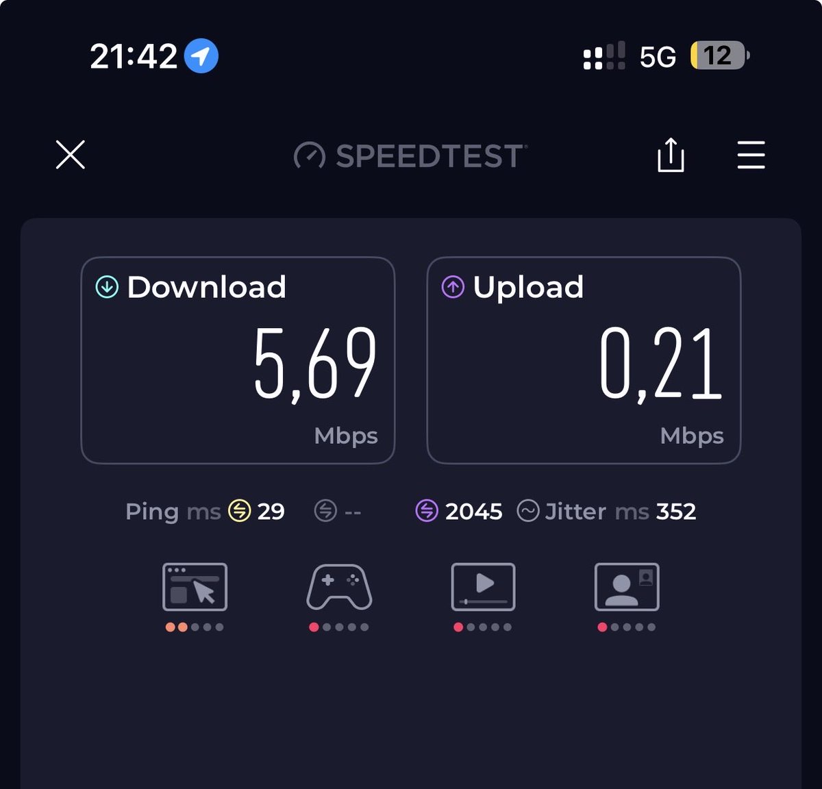 Izcils <a href="/mansLMT/">Mans LMT</a> 5G interneta ātrums Ziemupē.