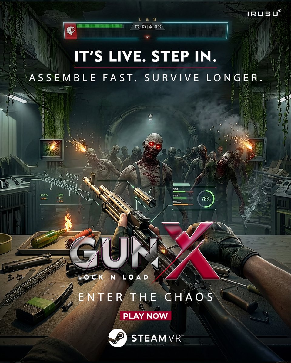 Irusustudios's tweet image. Gun X is LIVE 🔥
Assemble. Aim. Survive.
▶ store.steampowered.com/app/3424760/Gu…

#GunX #SteamVR #VRGaming