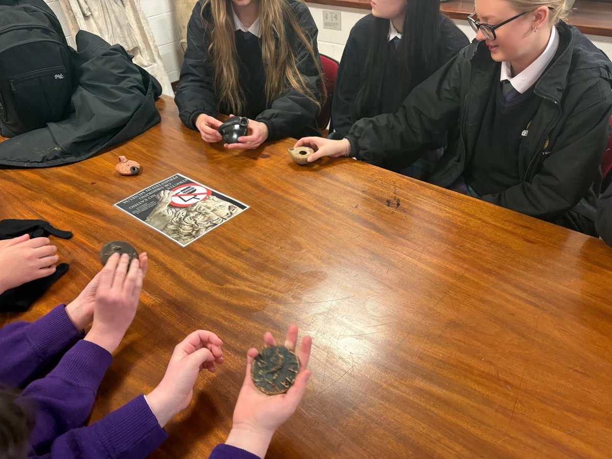 lecheiless's tweet photo. #ClassicsClub took part in a trip to the @ucddublin Classics Museum today where they got to see and handle artefacts from the ancient world. They also took part in a tour of the UCD Campus 🏛️⚔️🔥 #SmallThingsMatter @lecheiletrust1 https://t.co/QdXMLS52gn