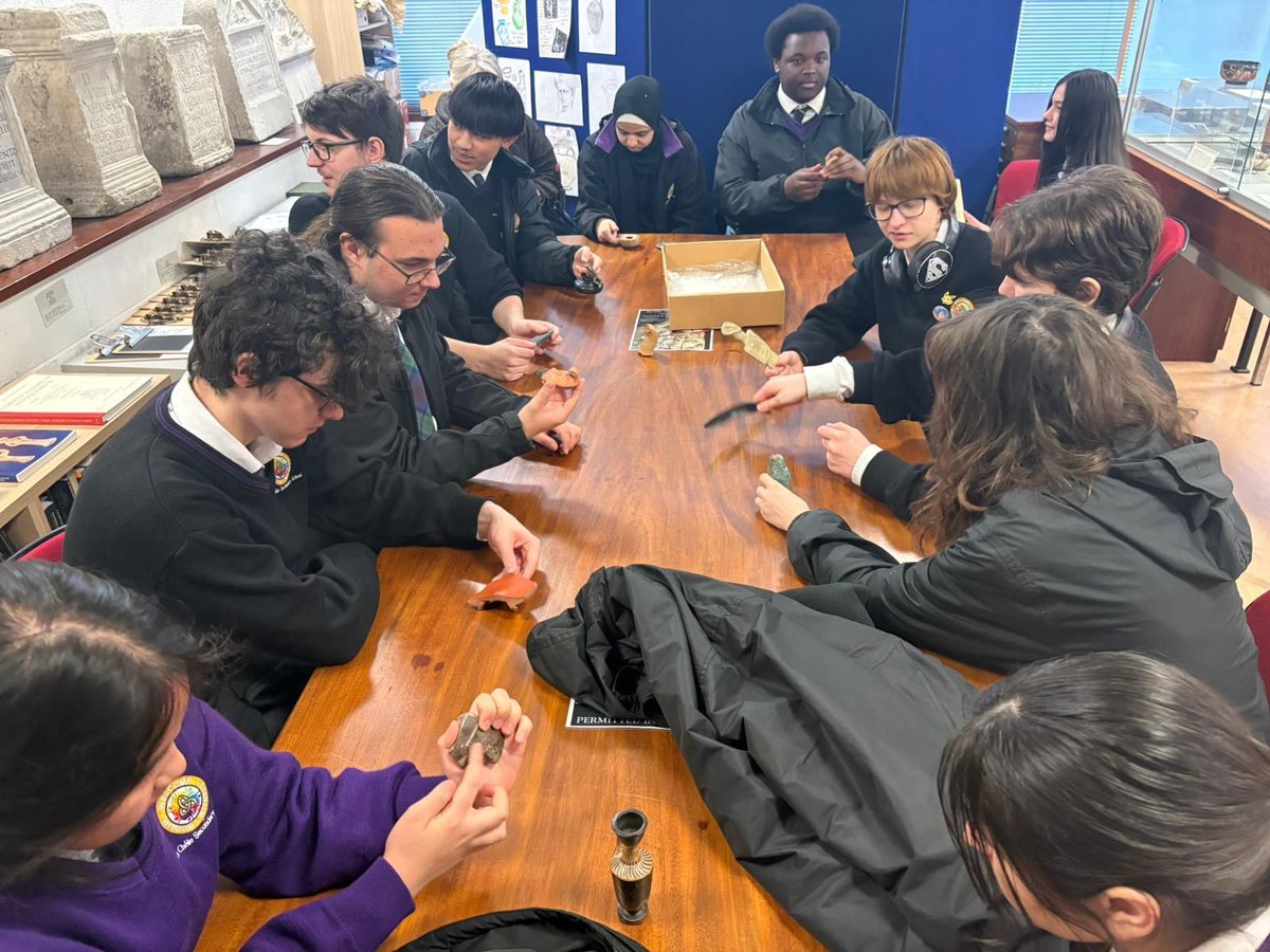lecheiless's tweet photo. #ClassicsClub took part in a trip to the @ucddublin Classics Museum today where they got to see and handle artefacts from the ancient world. They also took part in a tour of the UCD Campus 🏛️⚔️🔥 #SmallThingsMatter @lecheiletrust1 https://t.co/QdXMLS52gn