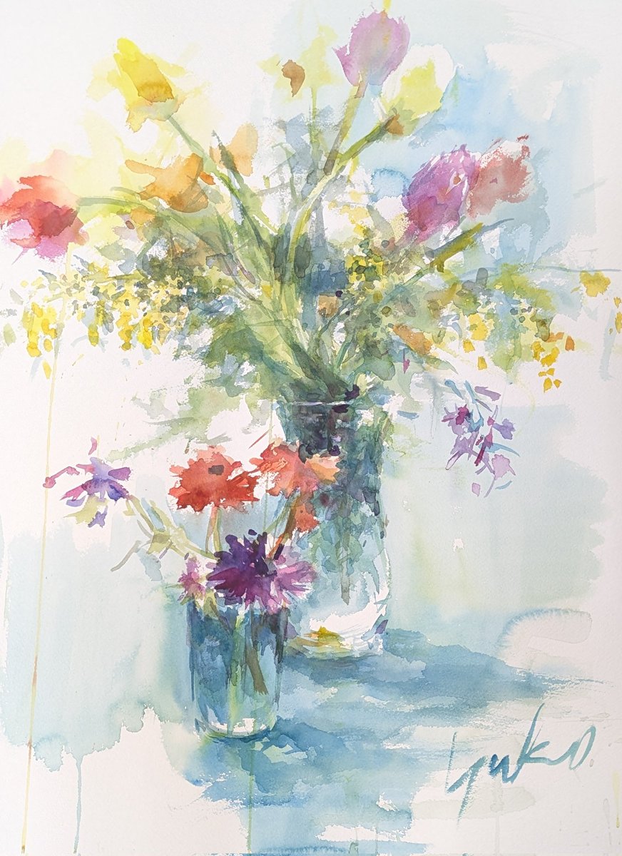 yuko_nagayama's tweet photo. Demonstration 25mins
花を描く時は下描きをしない。花は開くし動くから、特に春は。 https://t.co/k9qGM7PmtJ