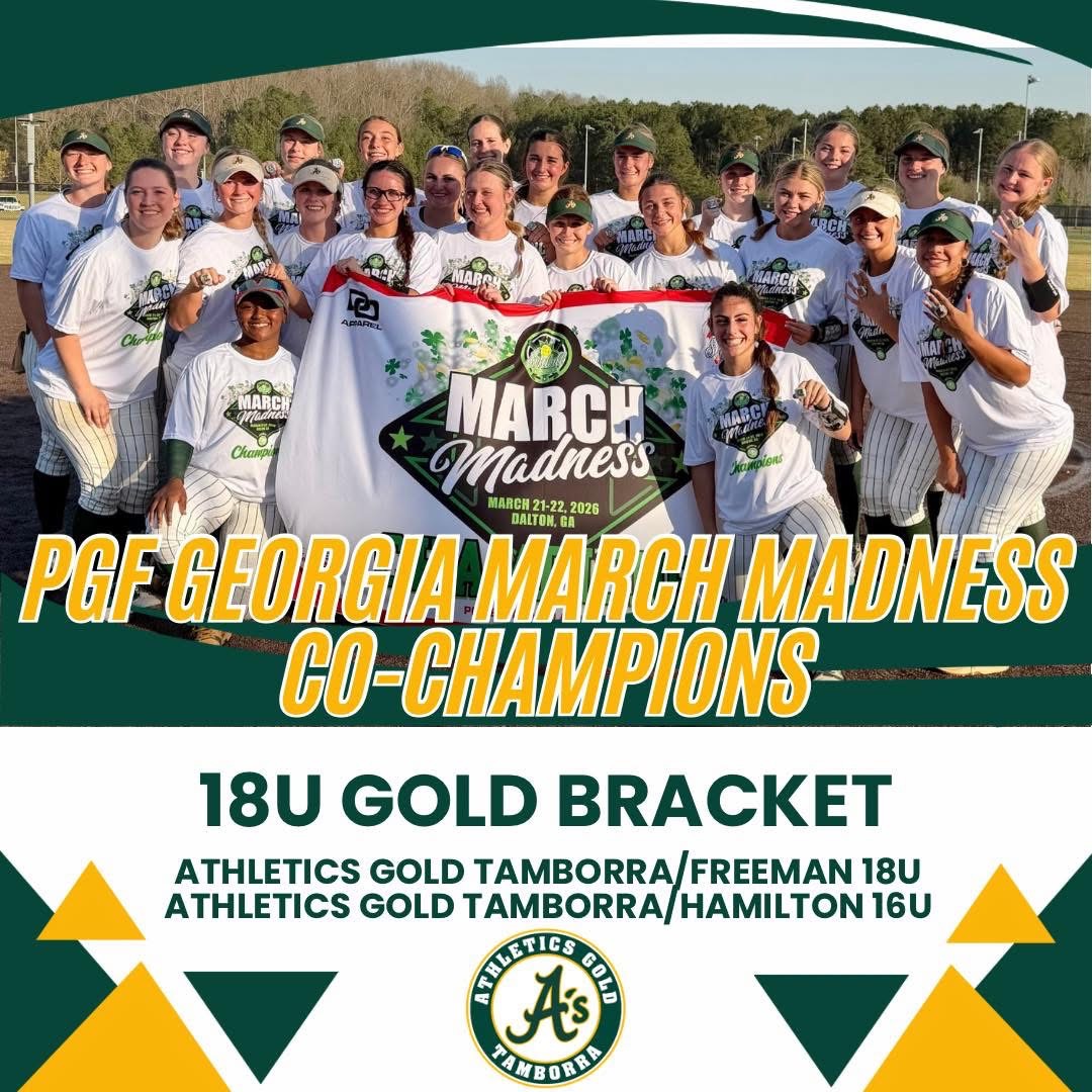 BrooklynRadosta's tweet photo. First 2026 Tournament in the books and I'm proud of my A's Sisters as we brought home an undefeated PGF March Madness Co-Championship with another one of our AGT teams! Our first game Saturday morning was against two of my future Samford teammates from Impact Gold. They are incredibly talented and I can't wait to wear the same jersey!  Go Dogs! 💙❤️ Go A's! 💚💛 @ExtraInningSB @AGTVallery
@AthleticsGold09 @SamfordSB @SamfordU
@megdcurry @logancalhoun22 @sarahcespedes1
@bellsfurg @ForsythSports @ryandgreenwood
@KlimMichael @LineDsoftball @grit_AA
@TamborraStacy @DanesClub @Denmark_Danes @AGTamborra