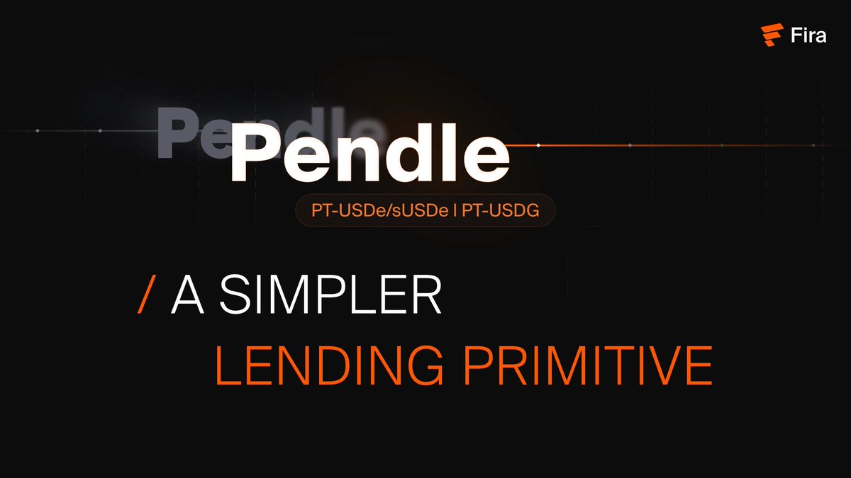 Fira_Lend's tweet photo. Your rate shouldn't change after you've signed.

Earning yield on @Paxos USDG via @PendleFinance? Now borrow against it.

PT-USDG collateral on Fira. 94% LTV. Fixed rate at entry. Settlement at maturity.

https://t.co/JMSkrtSqNT https://t.co/8whRo6UyXl