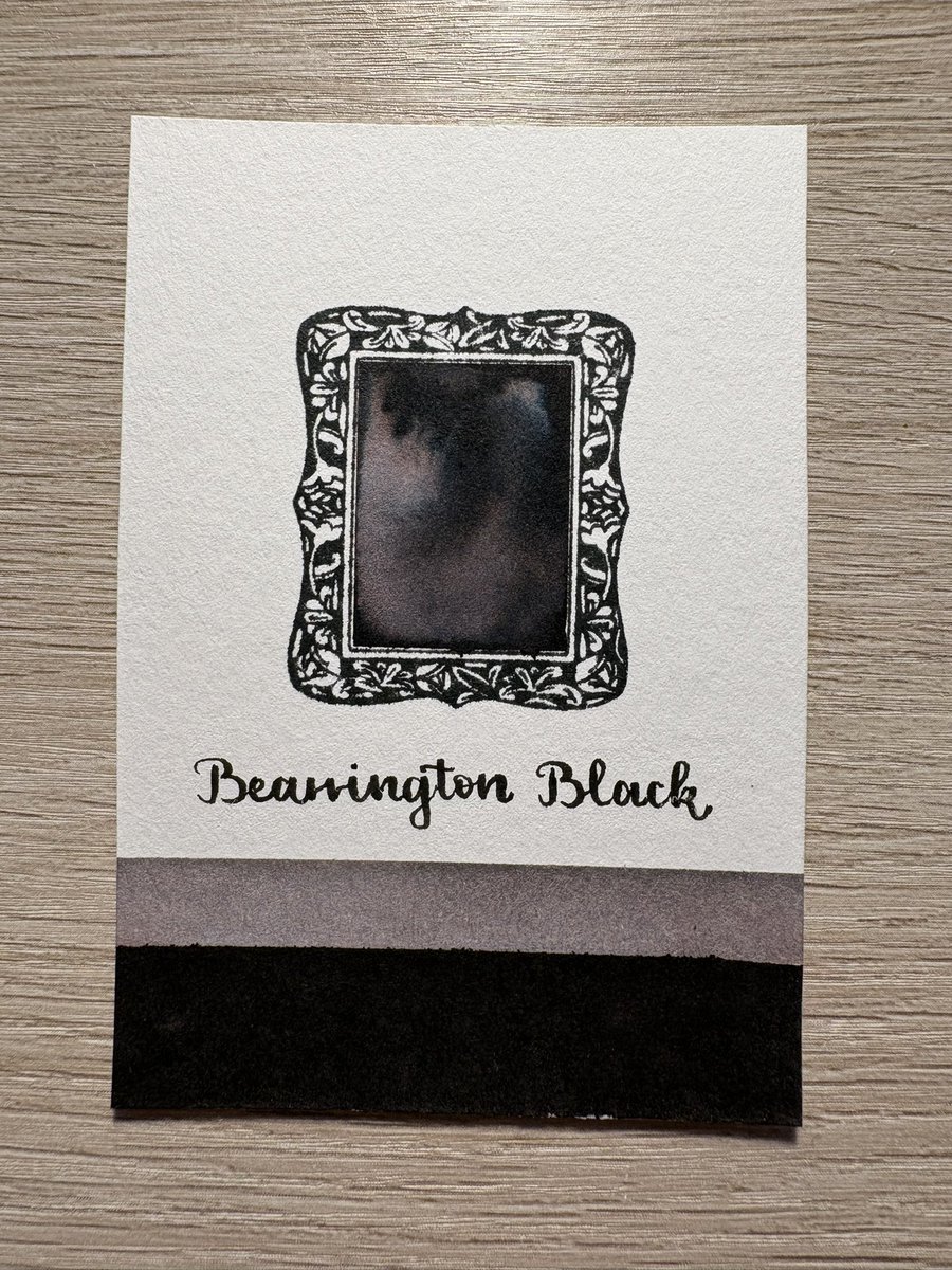 interenited's tweet photo. 🖋️ Fountain pen ink swatch of color ‘Bearrington Black’
🎨 Ink by @FWPStationery

#ferriswheelpress #ink #fountainpenink #swatch https://t.co/OsYBOckxMC
