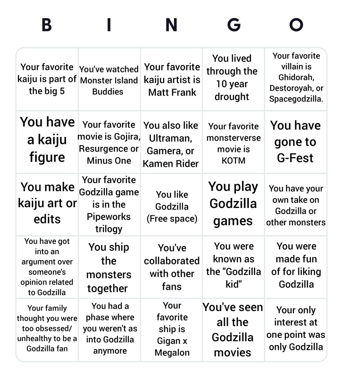 Godzilla Bingo! GO!